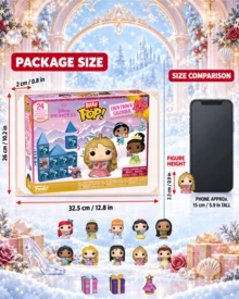 Funko Bitty Pop Princess Countdown Calendar, 24-Piece Buildable Castle With Mini Vinyl Figures, Character Accessories And Holiday Display Scene For Collection - Multicolor - View 9