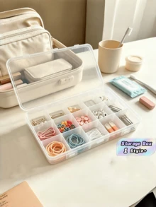 Storage Box 15 Grid Clear Plastic Organizer Case Multi-Purpose Sorting Container For Beads Jewelry Small Parts Diamond Painting Crafts DIY Art Supplies Sewing Accessories Home Office Dorm - Multicolor - View 1