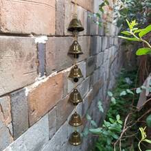 1pc Metal Wind Chime, Iron Pendant With Decorative Chain, Suitable For Outdoor Garden Decor, Home & Outdoor Decoration | Rustic Style | Handcrafted Details, Outdoor Wind Chime Decoration For Yard And Wall - Bronze - View 3