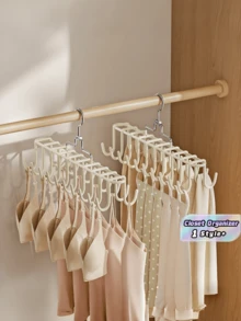 No Crease Hanger Rotating Hook Multi-Functional Camisole Scarf Belt Organizer Space-Saving Closet Storage Rack For Tank Top Bra Tie Pants Home Wardrobe Dormitory Laundry Room Essentials - View 1
