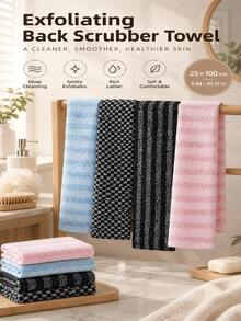 1pc African Net Exfoliating Bath Towel Set, Double Sided Design With Gentle & Rough Texture, Back Shower Scrub Towel, Premium Mesh Material With Convenient Straps, Loofah Bath Sponge For Smoother Skin, Daily Body Exfoliator - Multicolor - View 4