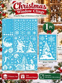 1/3PCS New Christmas Static Window Clings, White Reindeer Snowman Glass ...