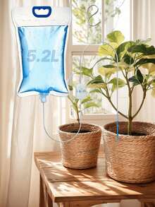 5.2L Large Capacity Plant Watering Equipment, 1 Water Bag, With 1-4 Drippers, Can Water Three Plants At The Same Time, With Adjustable Water Flow Valve, Can Be Used For Different Plants Water Needs, S-Shaped Hook - one size fits all - View 2