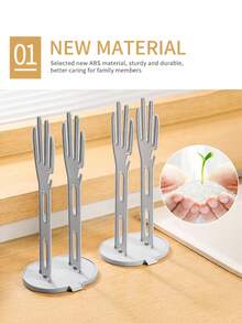 Kitchen Glove Drying Rack, No-Drill Wall-Mounted Glove Storage Rack, Desktop Vertical Design, Easy Access - Multicolor - View 6