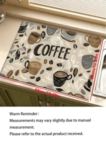 1pc Home Decor, Coffee Machine Water Absorption Mat, Counter Tableware Drying Pad, Diatomite Kitchen Dining Mat, Coffee Print Dish Drying Mat, Washable Anti-Slip Drainage Mat, Suitable For Kitchen Character Bar - Multicolor - View 18