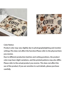 1pc Home Decor, Coffee Machine Water Absorption Mat, Counter Tableware Drying Pad, Diatomite Kitchen Dining Mat, Coffee Print Dish Drying Mat, Washable Anti-Slip Drainage Mat, Suitable For Kitchen Character Bar - Multicolor - View 3