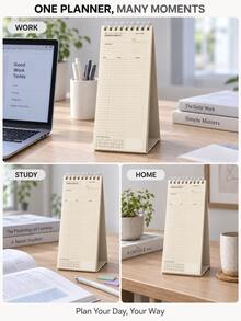 Haus Hana Japanese Korean Minimalist Desk Calendar Style Spiral Planner, Multi-Functional Weekly & Monthly Study Schedule Notebook, Time Management Agenda With To-Do List & Appointment Record, Plan Book For Students School Office Daily Planning - multicolor - View 7