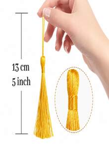 20/50/100pcs 5 Inch/13cm Gold Small Tassel With Rings, Suitable For Bookmarks, Jewelry Making, DIY Projects. - gold - View 3
