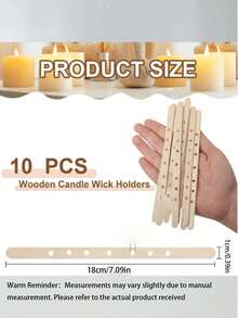 Batang Kayu Pelubang untuk Lilin, Penahan Sumbu Lilin, Penstabil Sumbu Lilin Aromaterapi, Bahan Pembuatan Lilin DIY - MultiWarna - View 8