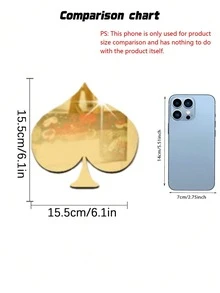 1pc Popular Poker Card Mirror Wall Sticker, Living Room Bedroom Decoration, Sofa, TV Background Wall Decoration, Three-Dimensional Wall Sticker - one-size - View 4