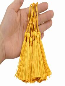20/50/100pcs 5 Inch/13cm Gold Small Tassel With Rings, Suitable For Bookmarks, Jewelry Making, DIY Projects. - gold - View 5
