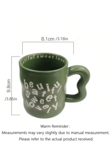 A 350Ml Ceramic Coffee Mug With Personalized English Lettering, Suitable For Adults And Children. - Multicolor - View 2