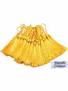 20/50/100pcs 5 Inch/13cm Gold Small Tassel With Rings, Suitable For Bookmarks, Jewelry Making, DIY Projects. - gold - View 6
