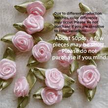 Mini Handmade Roses Flower Artificial Satin Ribbon Rosettes Fabric Appliques For Wedding Decoration Craft Sewing Accessories - Multicolor - View 39