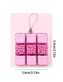 MINKOJA 1pc Fidget Keyboard Keychain, Leopard Print Clicker Fidget Toy, 9-Key Portable Stress Relief Toy, Cute Bag Charm Pendant, Anti-Anxiety Sensory Toy For Adults Kids - Multicolor - View 9