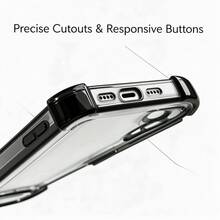 Teckwe Phone Case: Luxurious Four-Corner Anti-Fall Shockproof Electroplated Transparent Phone Case, Compatible With IPhone 18/17/16/15/14/13/12/11 Pro Max Plus Air, Transparent Anti-Drop Design, Suitable For 17Pro And 17ProMax, Soft Frame, Minimalist Style, Protects The Phone - Black - View 4