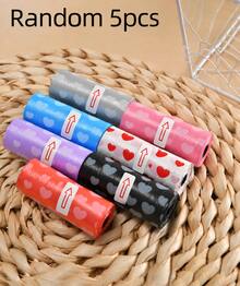 5 Rolls = 75 Packs, Baby Travel Portable Car Garbage Bags, Love Printing Garbage Bags, Outdoor Disposable Garbage Bags, Cat And Dog Toilet Bags. - Multicolor - View 17