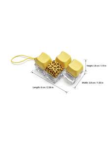 MINKOJA 1個豹紋圖案Z型鍵盤紓壓玩具，4鍵式壓力釋放鍵盤，可作為鑰匙圈/包包吊飾，可按壓的鍵盤按鍵玩具，適合紓壓與打發時間 - Z型 - 查看 10