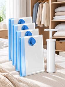 Space Saving Storage Bag, Saving 80% Of Clothing Storage Space, Suitable For Clothing, Bedding, Compression Sealing, Wardrobe Storage - Equipped With Air Pump, Convenient For Travel Storage - Multicolor - View 11