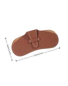 1PC Lychee Leather Foldable Glasses Case Scratch Proof Crush Proof Portable Eyewear Pouch For Travel Commute Daily Use Lightweight Durable Protective Fashion Glasses Storage Bag Gift - View 2