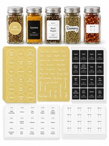 Haus Hana Spice Jar Labels, Self-Adhesive Seasoning Stickers, Minimalist Kitchen Pantry Labels For Spice Containers, Jars & Food Storage, Kitchen Organization Accessories For Home, Cooking & Daily Use - Multicolor - View 10