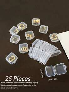Transparent Plastic Portable False Eyelash Storage Box, Multipurpose Jewelry Earrings Studs Necklace Organizer, Dustproof Cover Jewelry Display Case, Jewellery Box, Pouch, Makeup Brush Holder, Brush Holder - Clear - View 11