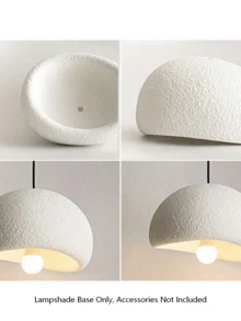 Wabi-Sabi Cloud Lampshade, Replacement Designer Japanese Pendant Light Accessory, Nordic French Cream Style Bar Counter Dining Table Restaurant Decorative Pendant Lampshade (Lampshade Base Only, Accessories Not Included) - Semicircle - View 4