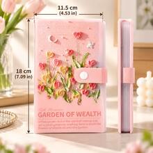 Haus Hana 1 Set 50 Sheets Saving Money Book, Floral 100 Pockets Cash Collect Book Organizer, Budget Planning Holder - multicolor - View 2