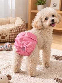 3/1pc Reusable Female Dog Diapers, Washable High Absorbent Puppy Diaper For Heat Cycle Or Excitement Urine Control, Pet Supplies - Dusty Pink - View 2