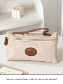 Haus Hana 1PC Retro Simple Nylon Makeup Bag, Handheld Cosmetic Pouch, Large Capacity Zipper Travel Toiletry Organizer, Lightweight Portable Storage Bag For Cosmetics, Ideal For Daily Use, Vacation, Business Trip & Outdoor Activities - Multicolor - View 13