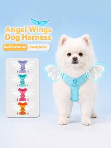Lightweight Angel Wings Pet Harness & Leash Set, No-Pull Walking Strap For Small & Medium Dogs - Multicolor - View 6