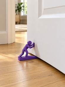 Joivida Door Buddy Human-Shaped Door Stopper Made Via 3D Printing. Designed As A Pushing Figure Silhouette, Offered In Assorted Soft Solid Hues. It Holds Doors Open Steadily, Acting As A Fun Daily Functional Ornament And Personalized Gift Option. - multicolor - View 2