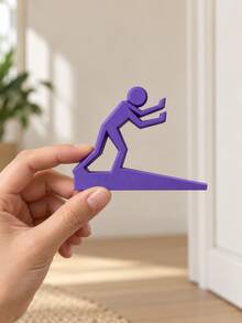 Joivida Door Buddy Human-Shaped Door Stopper Made Via 3D Printing. Designed As A Pushing Figure Silhouette, Offered In Assorted Soft Solid Hues. It Holds Doors Open Steadily, Acting As A Fun Daily Functional Ornament And Personalized Gift Option. - multicolor - View 14