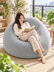 1 Piece Inflatable Sofa Chair, Foldable Portable Inflatable Leisure Chair With Backrest, Soft Bean Bag Style Seat For Living Room Bedroom Balcony Dormitory Outdoor Camping - Multicolor - View 1
