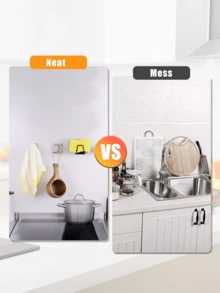 5PCS Sturdy Stainless Steel Adhesive Sponge Holder With Heavy Duty Hook Multi Functional Kitchen Bathroom Organizer Rack Waterproof Rust Resistant Durable Sink Caddy Scrubber Dishcloth Storage Home Kitchen Bathroom Daily Use Space Saving - Silver - View 8