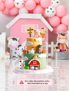 POKOJA LAND 9pcs Farm Animal Cake Topper Set Cute Horse Cow Chicken Decor For Farm Theme Birthday Party Decorations Cake Decorations - View 4