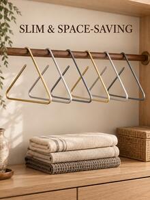 Cirelle 1PC Solid Aluminum Alloy Triangle Clothes Hanger, Luxury Non-Slip Non-Marking Hanger, Wet & Dry Use Durable Garment Storage Rack, Space Saving Closet Organizer For Bedroom Balcony, Housewarming Gift - Multicolor - View 9