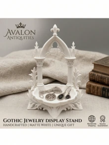 Rak Pajangan Perhiasan Resin Melengkung | Rak Pajangan Dekoratif Bergaya Vintage untuk Kalung, Cincin, Kristal, dan Aksesoris | Cocok untuk Meja Rias, Lemari, Kamar Mandi, Kamar Tidur - MultiWarna - View 10