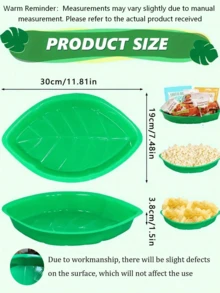 1/5PCS Palm Leaf Dinner Plate Set, Reusable Green Summer Island Jungle Party Snack Tray, Jungle Island Themed Party Decoration Platter, Green Leaf Themed Party And Birthday Tableware, Hawaiian Party Decoration Tableware - Palm leaf plate - View 2
