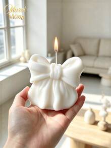 Muroi Mono 1pc/2pcs 3D Bowknot Shaped Scented Candle, Ins Style Handmade Aromatherapy Candle For Home Decor, Birthday & Holiday Gift - bow - View 2