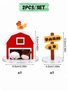 POKOJA LAND 9pcs Farm Animal Cake Topper Set Cute Horse Cow Chicken Decor For Farm Theme Birthday Party Decorations Cake Decorations - View 9