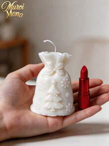 Muroi Mono 1pc/3pcs Christmas Tree Gift Bag Shaped Aromatherapy Candles, 3D Pleated Layered Christmas Candles, Holiday Home Dining Table Decorations, Holiday Gifts - Christmas gift bag - View 2