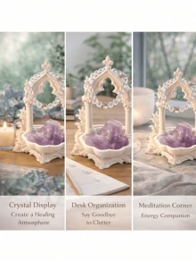 Rak Pajangan Perhiasan Resin Melengkung | Rak Pajangan Dekoratif Bergaya Vintage untuk Kalung, Cincin, Kristal, dan Aksesoris | Cocok untuk Meja Rias, Lemari, Kamar Mandi, Kamar Tidur - MultiWarna - View 7