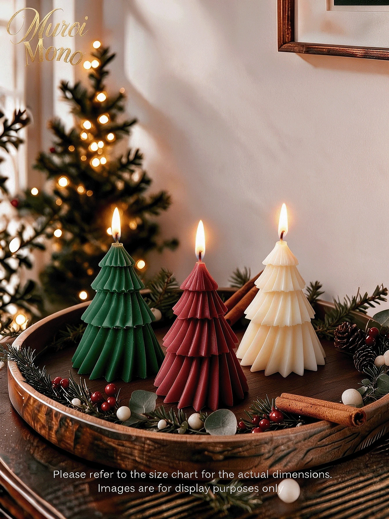Muroi Mono 1pc/3pcs Christmas Tree Shaped Aromatherapy Candles, 3D Pleated Layered Christmas Candles, Holiday Home Dining Table Decorations, Holiday Gifts - pine tree - View 1
