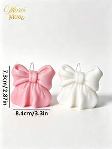 Muroi Mono 1pc/2pcs 3D Bowknot Shaped Scented Candle, Ins Style Handmade Aromatherapy Candle For Home Decor, Birthday & Holiday Gift - bow - View 3