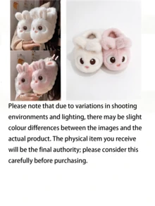 1 Pair Cartoon Pattern Slippers Warm, Cute And Unique, Suitable For Wearing In Autumn/Winter, Warm And Comfortable For Use Indoors, Personal House Slippers, Suitable For Bedroom And Bathroom, Perfect Gift Back To School, New Year Gift, Slippers Pair - Multicolor - View 2