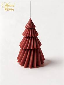 Muroi Mono 1pc/3pcs Christmas Tree Shaped Aromatherapy Candles, 3D Pleated Layered Christmas Candles, Holiday Home Dining Table Decorations, Holiday Gifts - pine tree - View 10