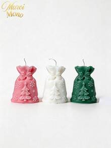 Muroi Mono 1pc/3pcs Christmas Tree Gift Bag Shaped Aromatherapy Candles, 3D Pleated Layered Christmas Candles, Holiday Home Dining Table Decorations, Holiday Gifts - Christmas gift bag - View 13