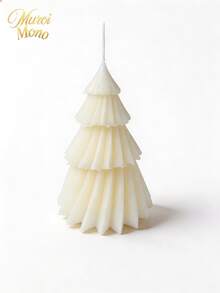 Muroi Mono 1pc/3pcs Christmas Tree Shaped Aromatherapy Candles, 3D Pleated Layered Christmas Candles, Holiday Home Dining Table Decorations, Holiday Gifts - pine tree - View 12