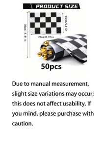 20/50 Black And White Checkered Racing Baton Flag, Small Mini One Racing Handheld Baton Flag, Used For Racing Decoration, Racing Parties, Racing Atmosphere Party Decor - Multicolor - View 8